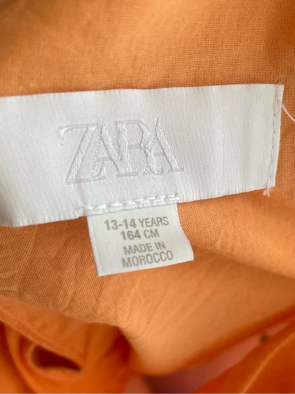 ZARA Linen Blend Floral Matching Set Girls Size 11-12 / 13-14 Orange Pink - Picture 11 of 13